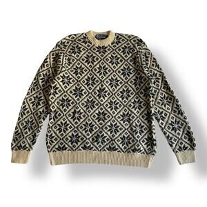 Polo by‎ Ralph Lauren Vintage 90’s Nordic Print Hand knit Sweater Size M